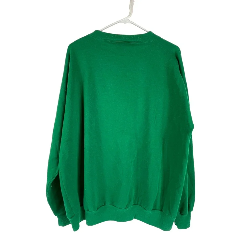 Vintage Painted Christmas Sweatshirt Sz L Turtle Bay Sweater Green Winter Wreath